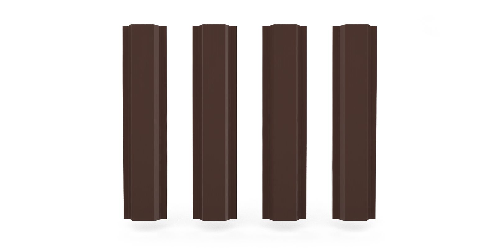 Штакетник металлический П-образный, цвет RAL 8017, длина 1,6 м, ширина 94 мм, односторонняя окраска ПрофЛайн, купить Штакетник металлический П-образный, цвет RAL 8017, длина 1,6 м, ширина 94 мм, односторонняя окраска в ПрофЛайн