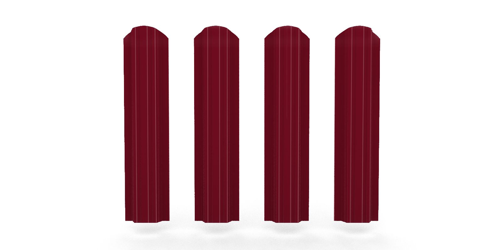 Штакетник металлический прямоугольный фигурный, цвет RAL 3011, длина 1,8 м, двусторонняя окраска ПрофЛайн, купить Штакетник металлический прямоугольный фигурный, цвет RAL 3011, длина 1,8 м, двусторонняя окраска в ПрофЛайн