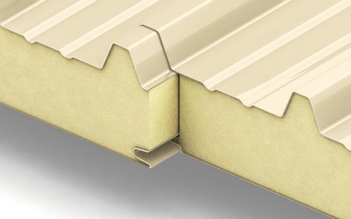 Кровельные сэндвич-панели с наполнителем из пенополиизоцианурата толщиной 220 мм, цвет RAL 1015 ПрофЛайн, купить Кровельные сэндвич-панели с наполнителем из пенополиизоцианурата толщиной 220 мм, цвет RAL 1015 в ПрофЛайн