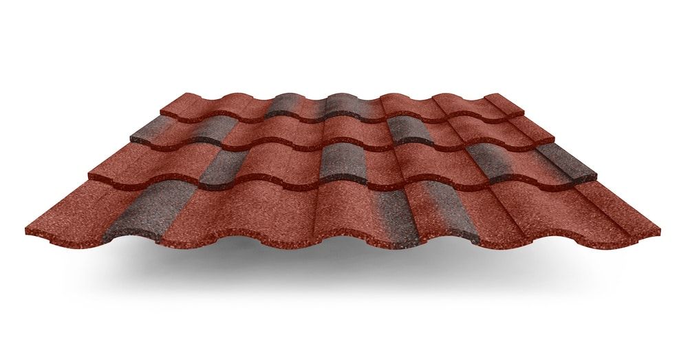 Композитная черепица Metrotile MetroRoman, цвет красно-черный ПрофЛайн, купить Композитная черепица Metrotile MetroRoman, цвет красно-черный в ПрофЛайн
