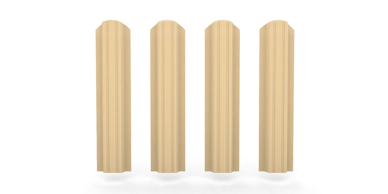 Штакетник металлический прямоугольный фигурный, цвет RAL 1014, длина 2 м, двусторонняя окраска ПрофЛайн, купить Штакетник металлический прямоугольный фигурный, цвет RAL 1014, длина 2 м, двусторонняя окраска в ПрофЛайн