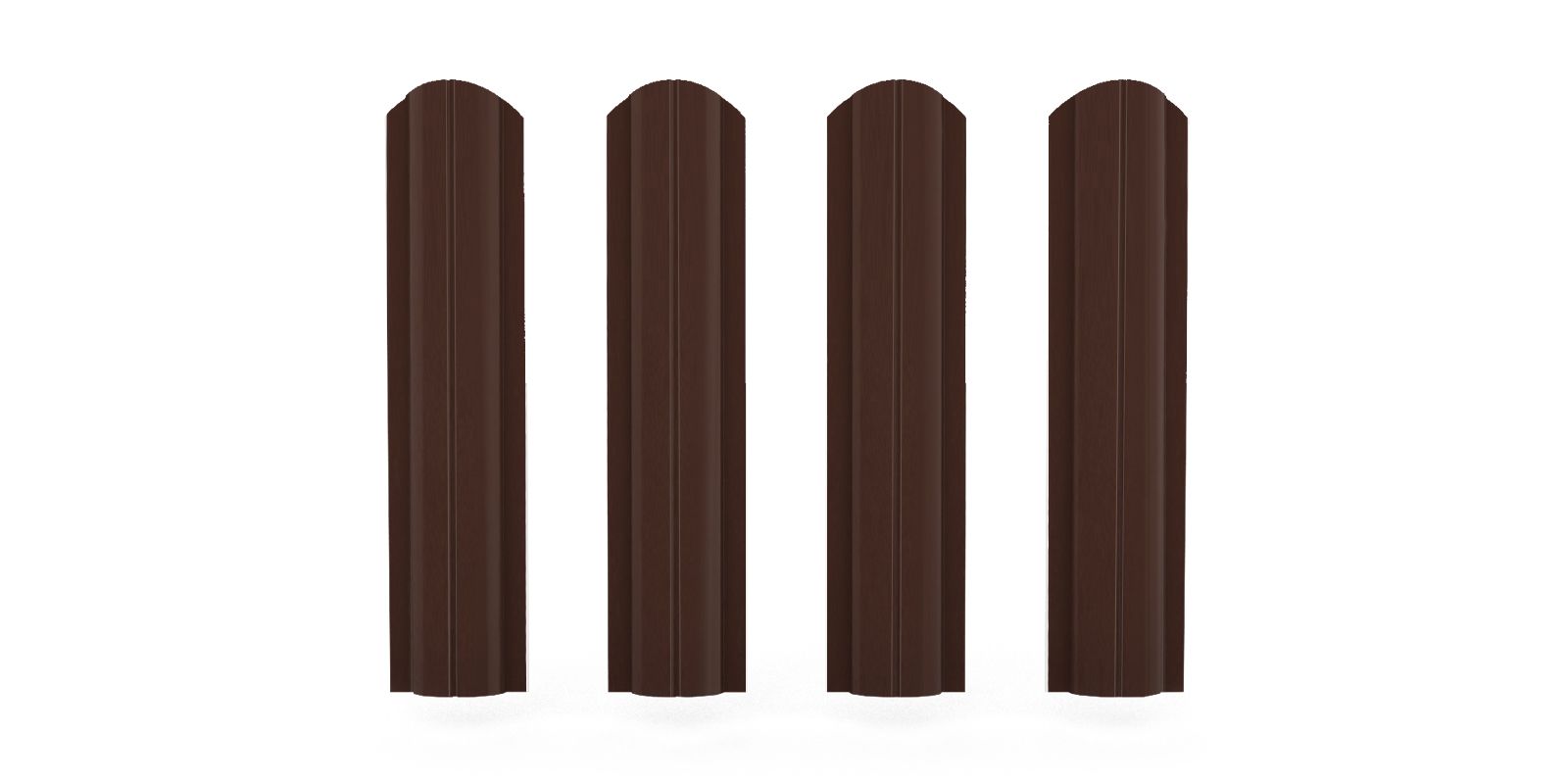 Штакетник металлический круглый фигурный, цвет RAL 8017, длина 2 м, двусторонняя окраска ПрофЛайн, купить Штакетник металлический круглый фигурный, цвет RAL 8017, длина 2 м, двусторонняя окраска в ПрофЛайн