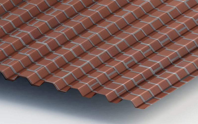 Профнастил С21 с покрытием ECOSTEEL® 0,5 мм, кирпич Профлайн Профнастил С21 с покрытием ECOSTEEL® 0,5 мм, кирпич Профлайн