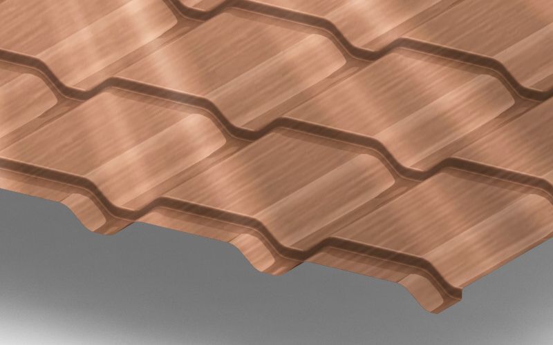 Металлочерепица Quadro Profi с покрытием Quarzit, 0,50 мм, цвет медь ПрофЛайн, купить Металлочерепица Quadro Profi с покрытием Quarzit, 0,50 мм, цвет медь в ПрофЛайн