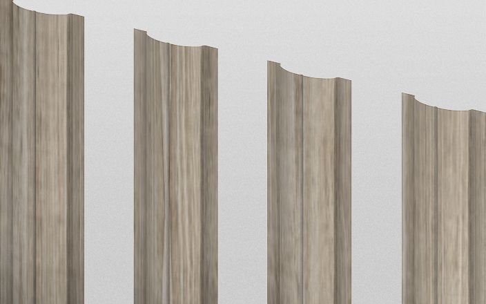 Штакетник металлический круглый, цвет беленый дуб, длина 2 м, односторонняя окраска ПрофЛайн, купить Штакетник металлический круглый, цвет беленый дуб, длина 2 м, односторонняя окраска в ПрофЛайн