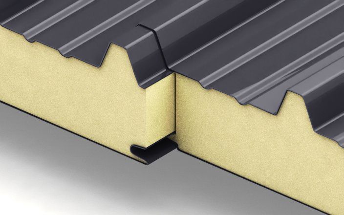 Кровельные сэндвич-панели с наполнителем из пенополиизоцианурата толщиной 200 мм, цвет RAL 7024 ПрофЛайн, купить Кровельные сэндвич-панели с наполнителем из пенополиизоцианурата толщиной 200 мм, цвет RAL 7024 в ПрофЛайн