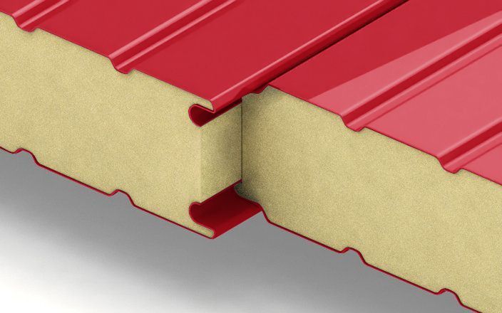 Стеновые сэндвич-панели с наполнителем из пенополиуретана толщиной 60 мм, ширина 1160 мм, цвет RAL 3020 ПрофЛайн, купить Стеновые сэндвич-панели с наполнителем из пенополиуретана толщиной 60 мм, ширина 1160 мм, цвет RAL 3020 в ПрофЛайн