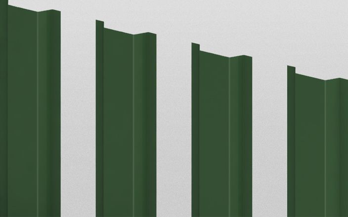 Штакетник металлический П-образный, цвет RAL 6029, длина 1,6 м, ширина 94 мм, односторонняя окраска ПрофЛайн, купить Штакетник металлический П-образный, цвет RAL 6029, длина 1,6 м, ширина 94 мм, односторонняя окраска в ПрофЛайн