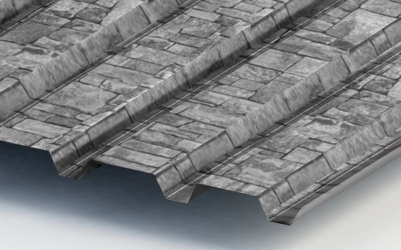 Профнастил С44 с покрытием ECOSTEEL® 0,5 мм, белый камень Профлайн Профнастил С44 с покрытием ECOSTEEL® 0,5 мм, белый камень Профлайн