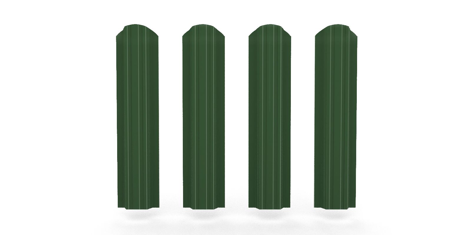 Штакетник металлический прямоугольный фигурный, цвет RAL 6029, длина 1,8 м, двусторонняя окраска ПрофЛайн, купить Штакетник металлический прямоугольный фигурный, цвет RAL 6029, длина 1,8 м, двусторонняя окраска в ПрофЛайн