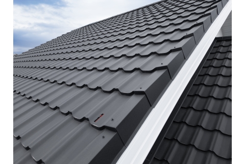 Металлочерепица "Квинта плюс" ("Kvinta plus") 0,5 Drap RAL 7024 мокрый асфальт ПрофЛайн, купить Металлочерепица "Квинта плюс" ("Kvinta plus") 0,5 Drap RAL 7024 мокрый асфальт в ПрофЛайн