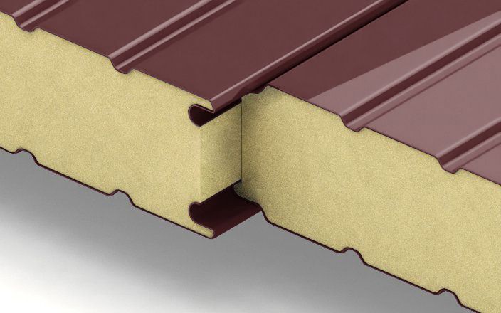 Стеновые сэндвич-панели с наполнителем из пенополиуретана толщиной 60 мм, ширина 1160 мм, цвет RAL 3009 ПрофЛайн, купить Стеновые сэндвич-панели с наполнителем из пенополиуретана толщиной 60 мм, ширина 1160 мм, цвет RAL 3009 в ПрофЛайн