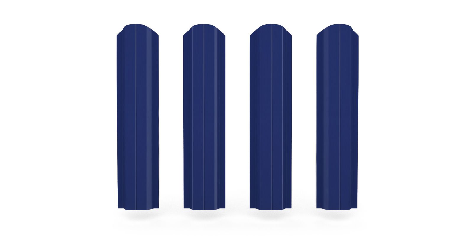 Штакетник металлический П-образный фигурный, цвет RAL 5005, длина 1,8 м, двусторонняя окраска ПрофЛайн, купить Штакетник металлический П-образный фигурный, цвет RAL 5005, длина 1,8 м, двусторонняя окраска в ПрофЛайн
