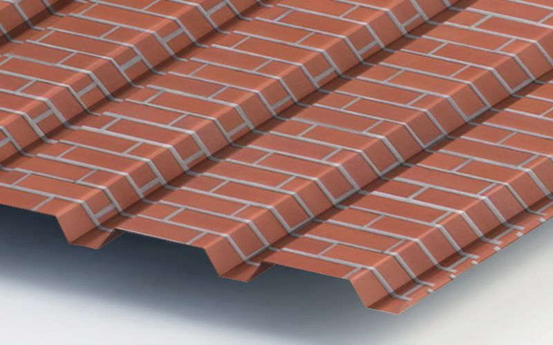 Профнастил МП35 с покрытием ECOSTEEL® 0,5 мм, кирпич Профлайн Профнастил МП35 с покрытием ECOSTEEL® 0,5 мм, кирпич Профлайн