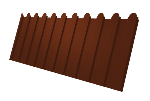 Профнастил С8A v02 фигурный Grand Line 0,5 Satin с пленкой RAL 3009 оксидно-красный Профлайн