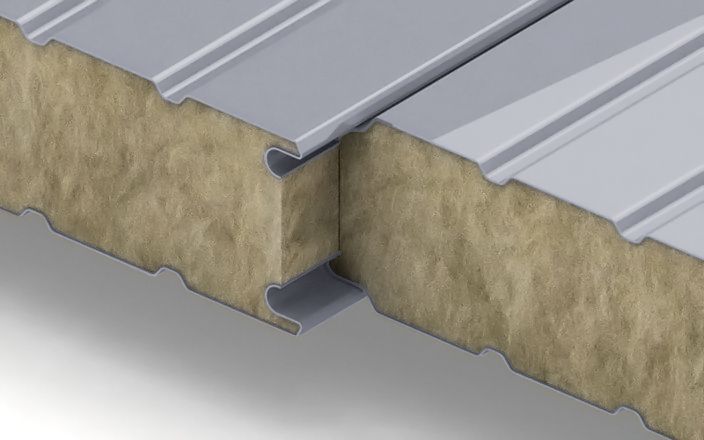 Стеновые сэндвич-панели с наполнителем из минеральной ваты толщиной 50 мм, ширина 1160 мм, цвет RAL 9006, ТУ ПрофЛайн, купить Стеновые сэндвич-панели с наполнителем из минеральной ваты толщиной 50 мм, ширина 1160 мм, цвет RAL 9006, ТУ в ПрофЛайн