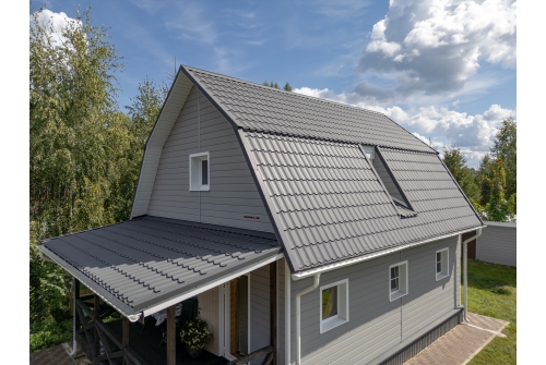 Металлочерепица Классик ("Classic") v01 0,5 Velur X RAL 7024 мокрый асфальт ПрофЛайн, купить Металлочерепица Классик ("Classic") v01 0,5 Velur X RAL 7024 мокрый асфальт в ПрофЛайн