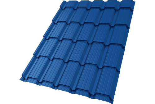 Металлочерепица "Квадро профи (Верховье)" ("Quadro Profi") v01 0,5 Satin RAL 5005 сигнальный синий ПрофЛайн, купить Металлочерепица "Квадро профи (Верховье)" ("Quadro Profi") v01 0,5 Satin RAL 5005 сигнальный синий в ПрофЛайн