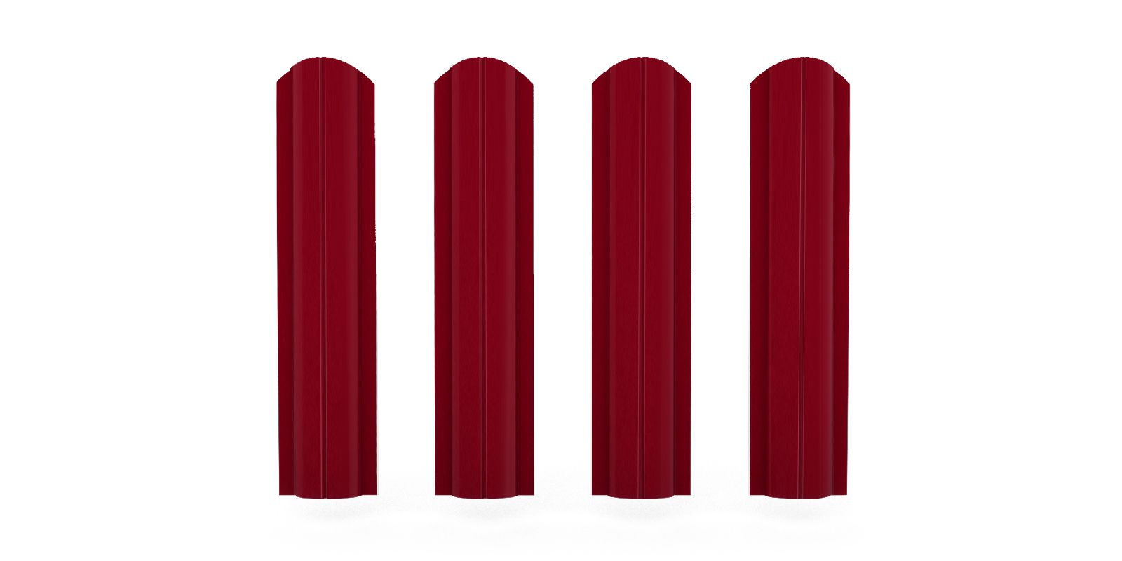 Штакетник металлический круглый фигурный, цвет RAL 3003, длина 2 м, односторонняя окраска ПрофЛайн, купить Штакетник металлический круглый фигурный, цвет RAL 3003, длина 2 м, односторонняя окраска в ПрофЛайн