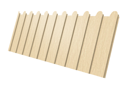 Профнастил С8A v02 фигурный Grand Line 0,45 Print Elite с пленкой Milky Wood TwinColor Профлайн