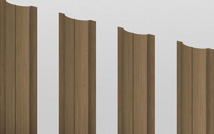 Штакетник металлический круглый, цвет орех, длина 2 м, двусторонняя окраска ПрофЛайн, купить Штакетник металлический круглый, цвет орех, длина 2 м, двусторонняя окраска в ПрофЛайн