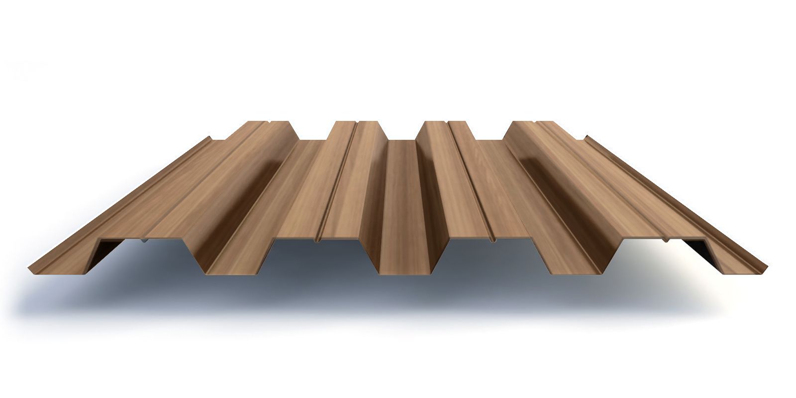 Профнастил Н60 с покрытием ECOSTEEL® 0,5 мм, кедр Профлайн Профнастил Н60 с покрытием ECOSTEEL® 0,5 мм, кедр Профлайн