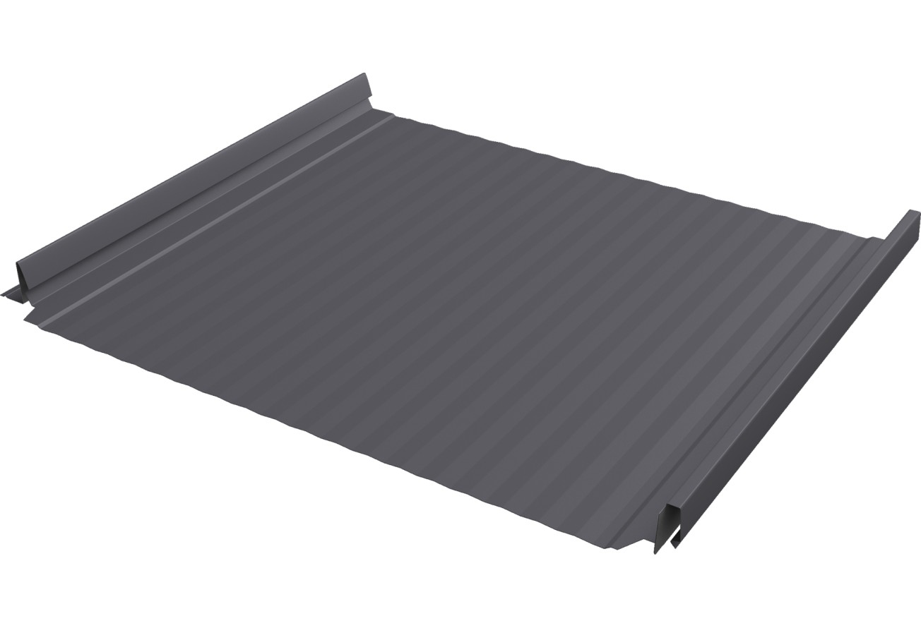 Кликфальц Про Гофр 0,45 Drap с пленкой на замках RAL 7004 сигнальный серый ПрофЛайн, купить Кликфальц Про Гофр 0,45 Drap с пленкой на замках RAL 7004 сигнальный серый в ПрофЛайн