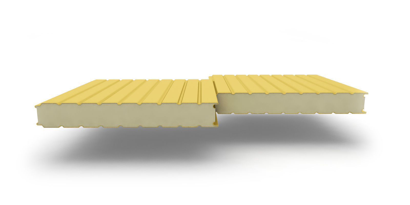 Стеновые сэндвич-панели с наполнителем из пенополиизоцианурата толщиной 30 мм, ширина 1000 мм, цвет RAL 1018 ПрофЛайн, купить Стеновые сэндвич-панели с наполнителем из пенополиизоцианурата толщиной 30 мм, ширина 1000 мм, цвет RAL 1018 в ПрофЛайн