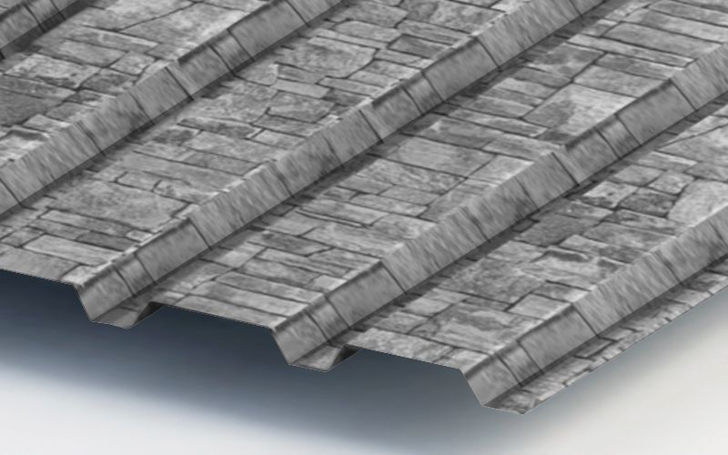Профнастил МП35 с покрытием ECOSTEEL® 0,5 мм, белый камень Профлайн Профнастил МП35 с покрытием ECOSTEEL® 0,5 мм, белый камень Профлайн