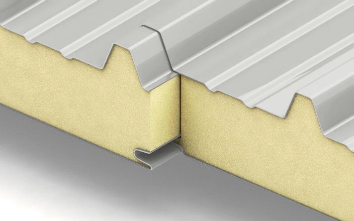 Кровельные сэндвич-панели с наполнителем из пенополиизоцианурата толщиной 50 мм, цвет RAL 7035 ПрофЛайн, купить Кровельные сэндвич-панели с наполнителем из пенополиизоцианурата толщиной 50 мм, цвет RAL 7035 в ПрофЛайн