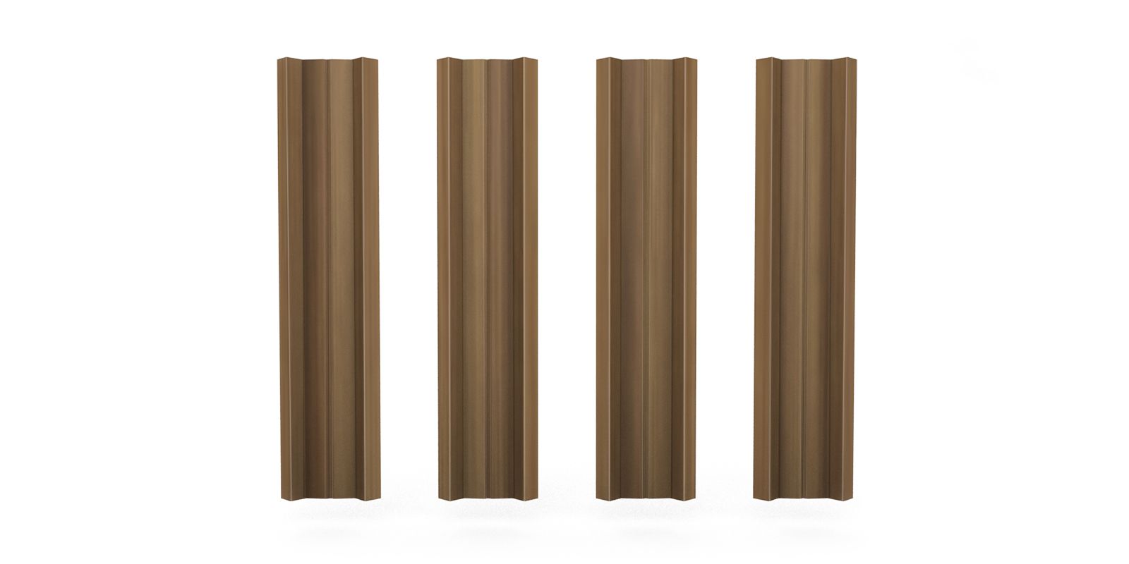 Штакетник металлический М-образный, цвет кедр, длина 1,8 м, двусторонняя окраска ПрофЛайн, купить Штакетник металлический М-образный, цвет кедр, длина 1,8 м, двусторонняя окраска в ПрофЛайн