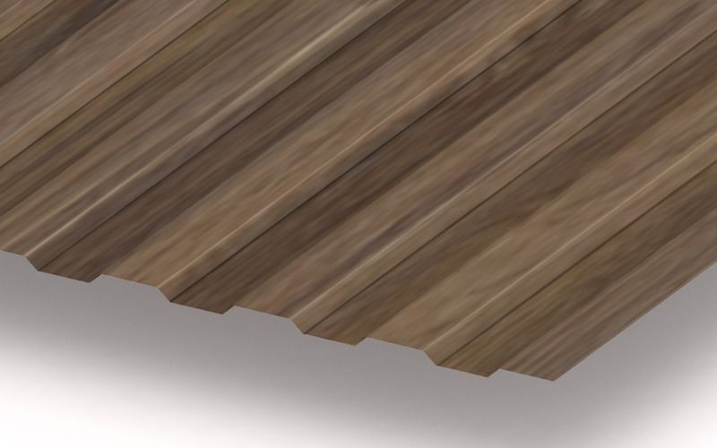 Профнастил МП10 с покрытием ECOSTEEL® 0,5 мм, морёный дуб Профлайн Профнастил МП10 с покрытием ECOSTEEL® 0,5 мм, морёный дуб Профлайн