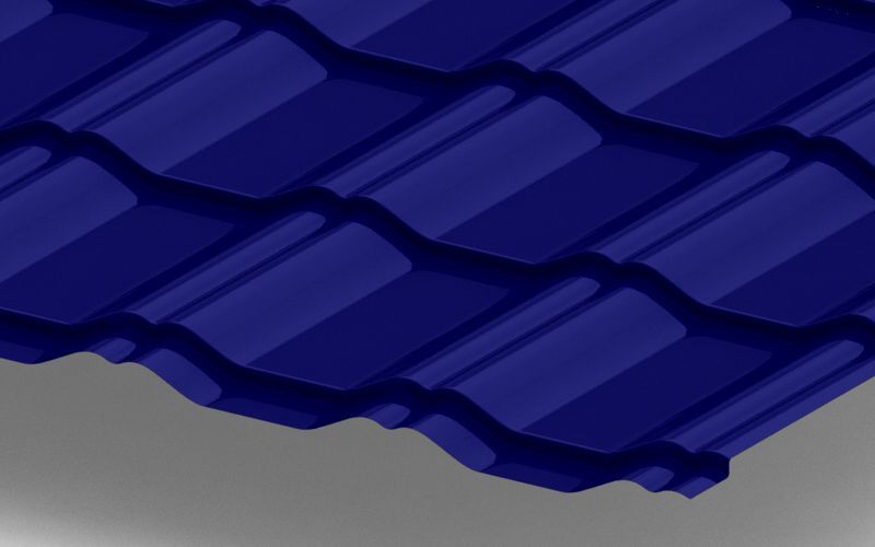 Металлочерепица Kvinta Plus с покрытием Полиэстер, 0,45 мм, цвет RAL 5002 ПрофЛайн, купить Металлочерепица Kvinta Plus с покрытием Полиэстер, 0,45 мм, цвет RAL 5002 в ПрофЛайн