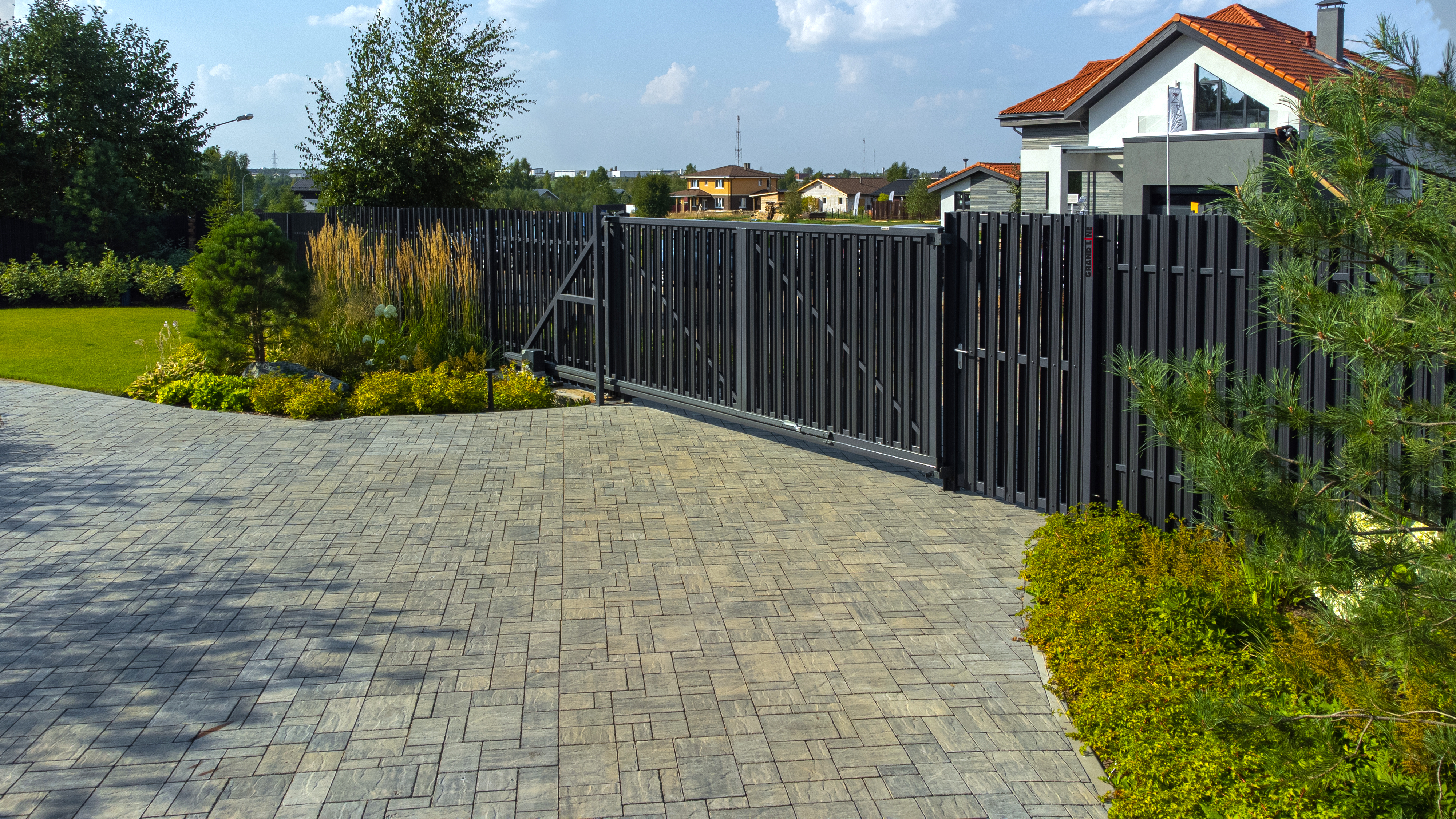 Ворота откатные Colority цинк 2,03x4,0 RAL 7024 ПрофЛайн, купить Ворота откатные Colority цинк 2,03x4,0 RAL 7024 в ПрофЛайн