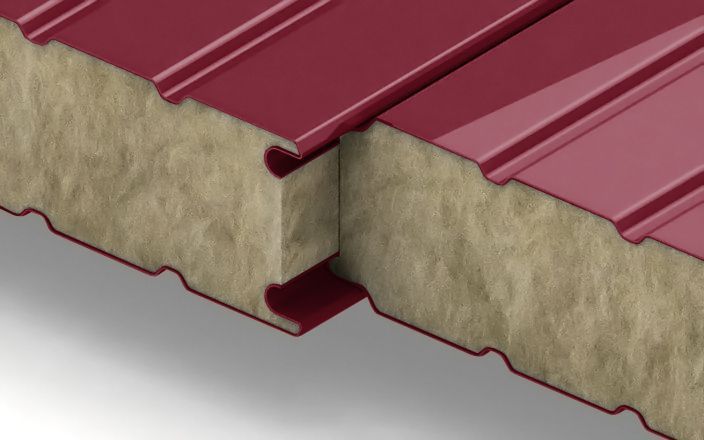 Стеновые сэндвич-панели с наполнителем из минеральной ваты толщиной 50 мм, ширина 1000 мм, цвет RAL 3011, ТУ ПрофЛайн, купить Стеновые сэндвич-панели с наполнителем из минеральной ваты толщиной 50 мм, ширина 1000 мм, цвет RAL 3011, ТУ в ПрофЛайн