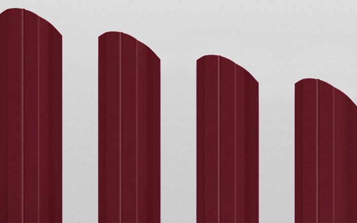 Штакетник металлический П-образный фигурный, цвет RAL 3011, длина 1,8 м, двусторонняя окраска ПрофЛайн, купить Штакетник металлический П-образный фигурный, цвет RAL 3011, длина 1,8 м, двусторонняя окраска в ПрофЛайн