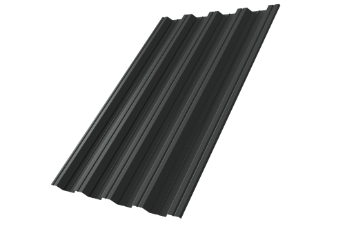 Профнастил НС44R Grand Line 0,5 Rooftop Бархат RAL 7016 антрацитово-серый Профлайн