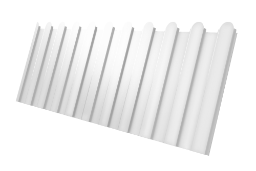 Профнастил С8A v02 фигурный Grand Line 0,45 PE-Double с пленкой RAL 9003 сигнальный белый Профлайн