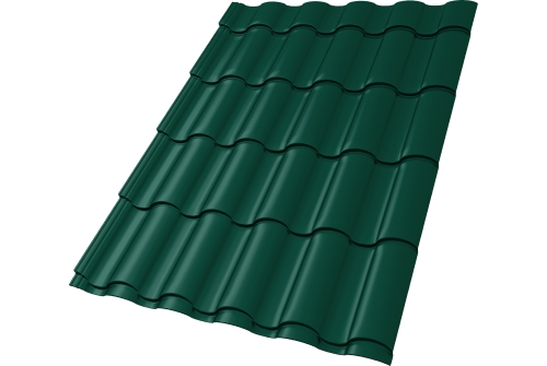 Металлочерепица "Кредо" ("Kredo") v01 0,5 Satin RAL 6005 зеленый мох ПрофЛайн, купить Металлочерепица "Кредо" ("Kredo") v01 0,5 Satin RAL 6005 зеленый мох в ПрофЛайн