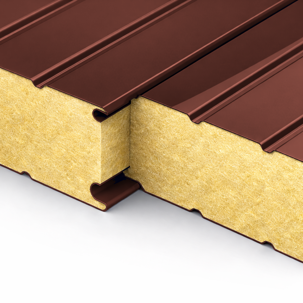 Кровельные сэндвич-панели с наполнителем из пенополистирола толщиной 250 мм, цвет RAL 8017 ПрофЛайн, купить Кровельные сэндвич-панели с наполнителем из пенополистирола толщиной 250 мм, цвет RAL 8017 в ПрофЛайн