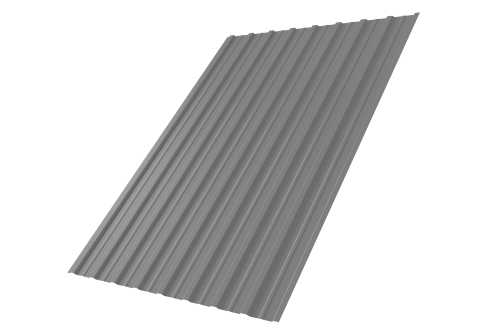 Профнастил С10A Grand Line 0,45 PE с пленкой RAL 9006 бело-алюминиевый Профлайн