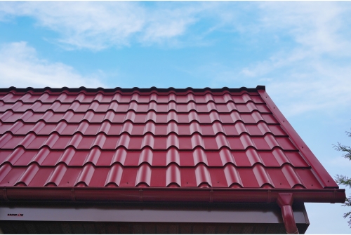 Металлочерепица "Кредо" ("Kredo") v01 0,5 Satin RAL 3005 красное вино ПрофЛайн, купить Металлочерепица "Кредо" ("Kredo") v01 0,5 Satin RAL 3005 красное вино в ПрофЛайн