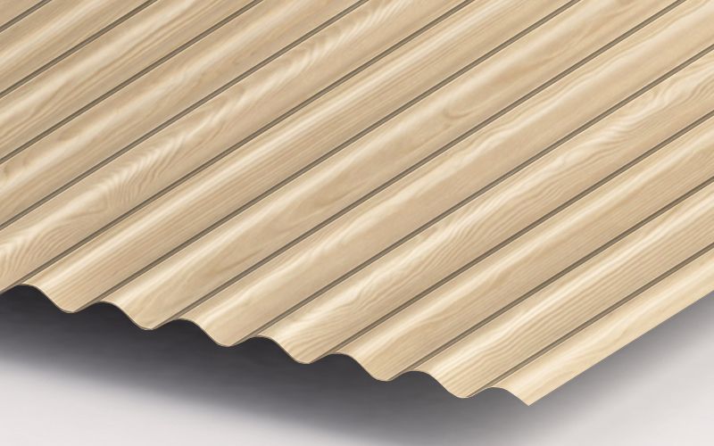Профнастил МП18 с покрытием ECOSTEEL® 0,5 мм, сосна Профлайн Профнастил МП18 с покрытием ECOSTEEL® 0,5 мм, сосна Профлайн