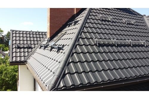 Металлочерепица "Квинта плюс" ("Kvinta plus") 0,5 PurLite Matt RAL 9005 черный ПрофЛайн, купить Металлочерепица "Квинта плюс" ("Kvinta plus") 0,5 PurLite Matt RAL 9005 черный в ПрофЛайн