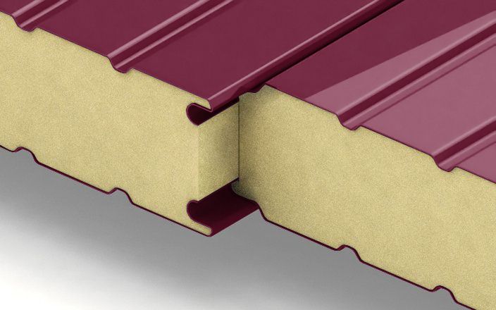 Стеновые сэндвич-панели с наполнителем из пенополиуретана толщиной 50 мм, ширина 1160 мм, цвет RAL 3005 ПрофЛайн, купить Стеновые сэндвич-панели с наполнителем из пенополиуретана толщиной 50 мм, ширина 1160 мм, цвет RAL 3005 в ПрофЛайн