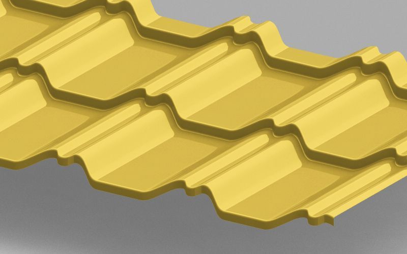 Модульная металлочерепица Kvinta Uno с покрытием Полиэстер, цвет RAL 1018 ПрофЛайн, купить Модульная металлочерепица Kvinta Uno с покрытием Полиэстер, цвет RAL 1018 в ПрофЛайн Модульная металлочерепица Kvinta Uno с покрытием Полиэстер, цвет RAL 1018 ПрофЛайн, купить Модульная металлочерепица Kvinta Uno с покрытием Полиэстер, цвет RAL 1018 в ПрофЛайн