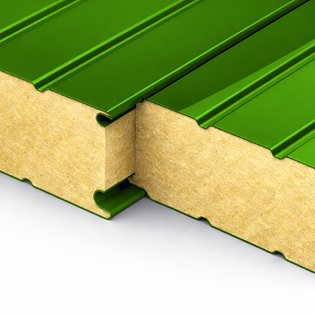 Кровельные сэндвич-панели с наполнителем из пенополистирола толщиной 250 мм, цвет RAL 6018 ПрофЛайн, купить Кровельные сэндвич-панели с наполнителем из пенополистирола толщиной 250 мм, цвет RAL 6018 в ПрофЛайн