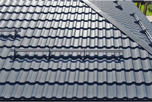 Металлочерепица "Квинта плюс" ("Kvinta plus") 0,5 Satin Matt RAL 7024 мокрый асфальт ПрофЛайн, купить Металлочерепица "Квинта плюс" ("Kvinta plus") 0,5 Satin Matt RAL 7024 мокрый асфальт в ПрофЛайн