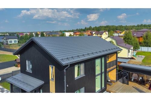 Металлочерепица "Квинта плюс3D" ("Kvinta plus3D") 0,5 Satin RAL 7024 мокрый асфальт ПрофЛайн, купить Металлочерепица "Квинта плюс3D" ("Kvinta plus3D") 0,5 Satin RAL 7024 мокрый асфальт в ПрофЛайн