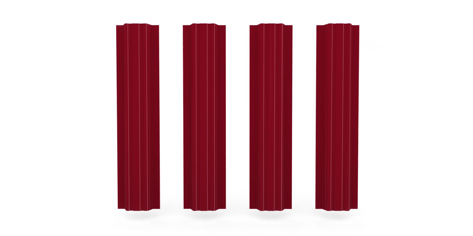 Штакетник металлический прямоугольный, цвет RAL 3003, длина 1,8 м, двусторонняя окраска ПрофЛайн, купить Штакетник металлический прямоугольный, цвет RAL 3003, длина 1,8 м, двусторонняя окраска в ПрофЛайн